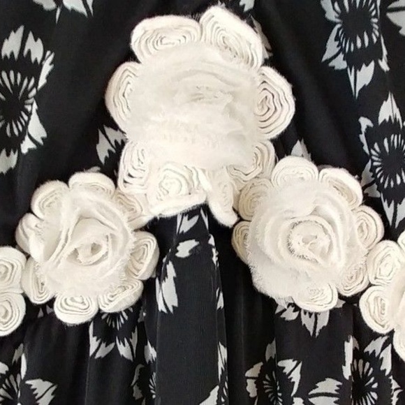 New Directions Womens  flowers dress Black Sz L - Picture 4 of 6